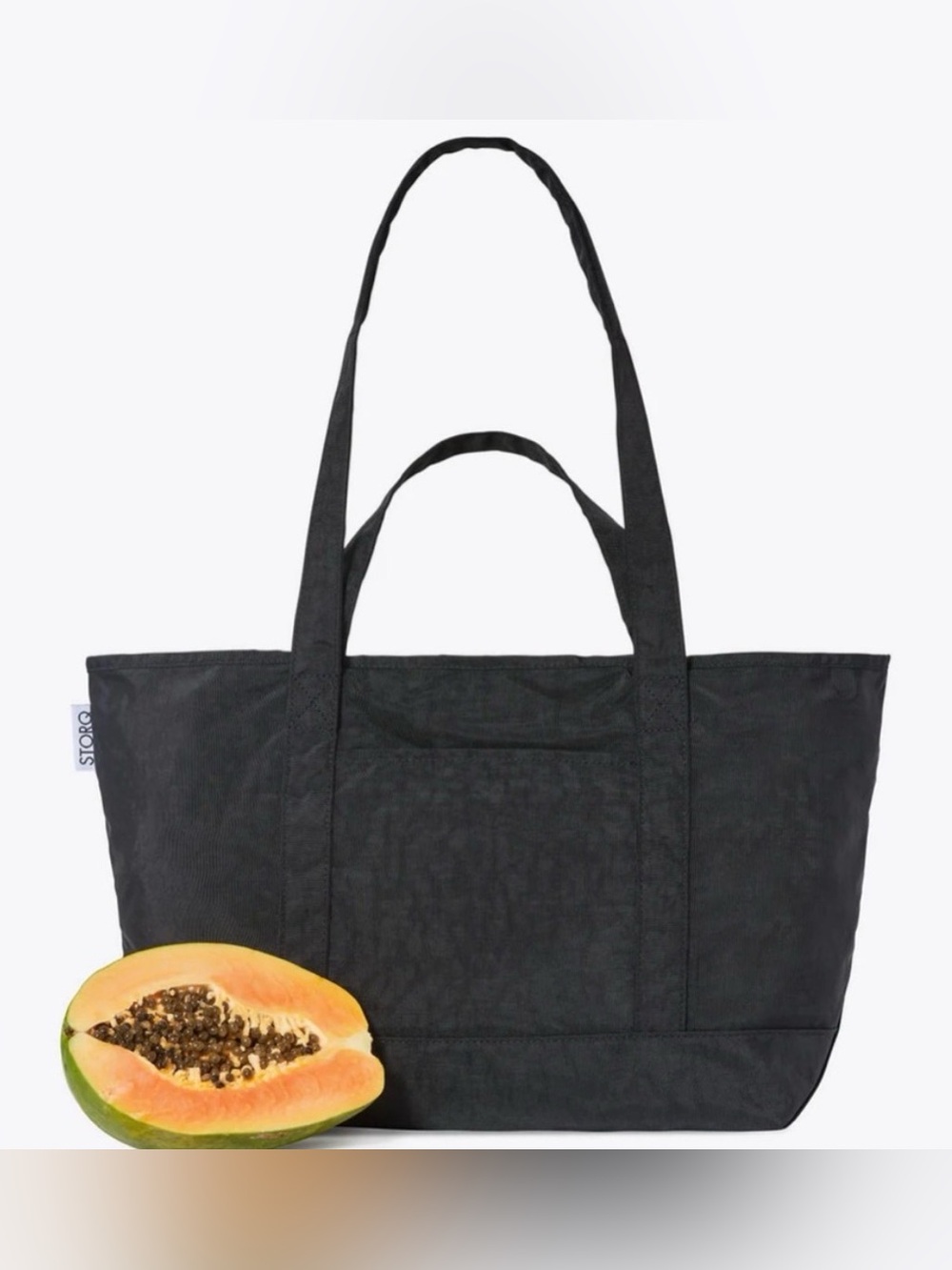 STORQ Black Nylon Diaper Bag Tote Shoulder Bag “Packable Park Carryall”